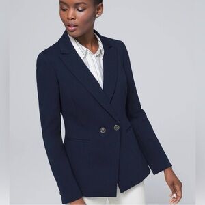 White House Black Market Navy Ponte Blazer Size 2 NWT
